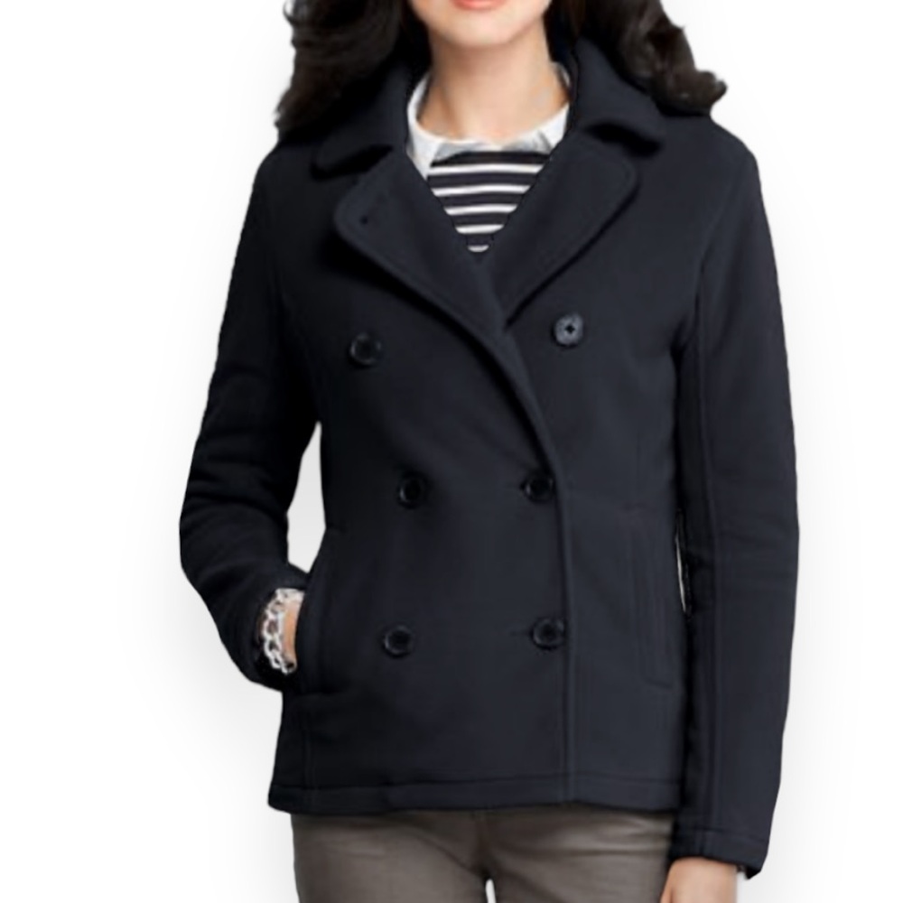 Lands’ End Classic Wool Blend Peacoat I Women's Size 4P | Black | $70